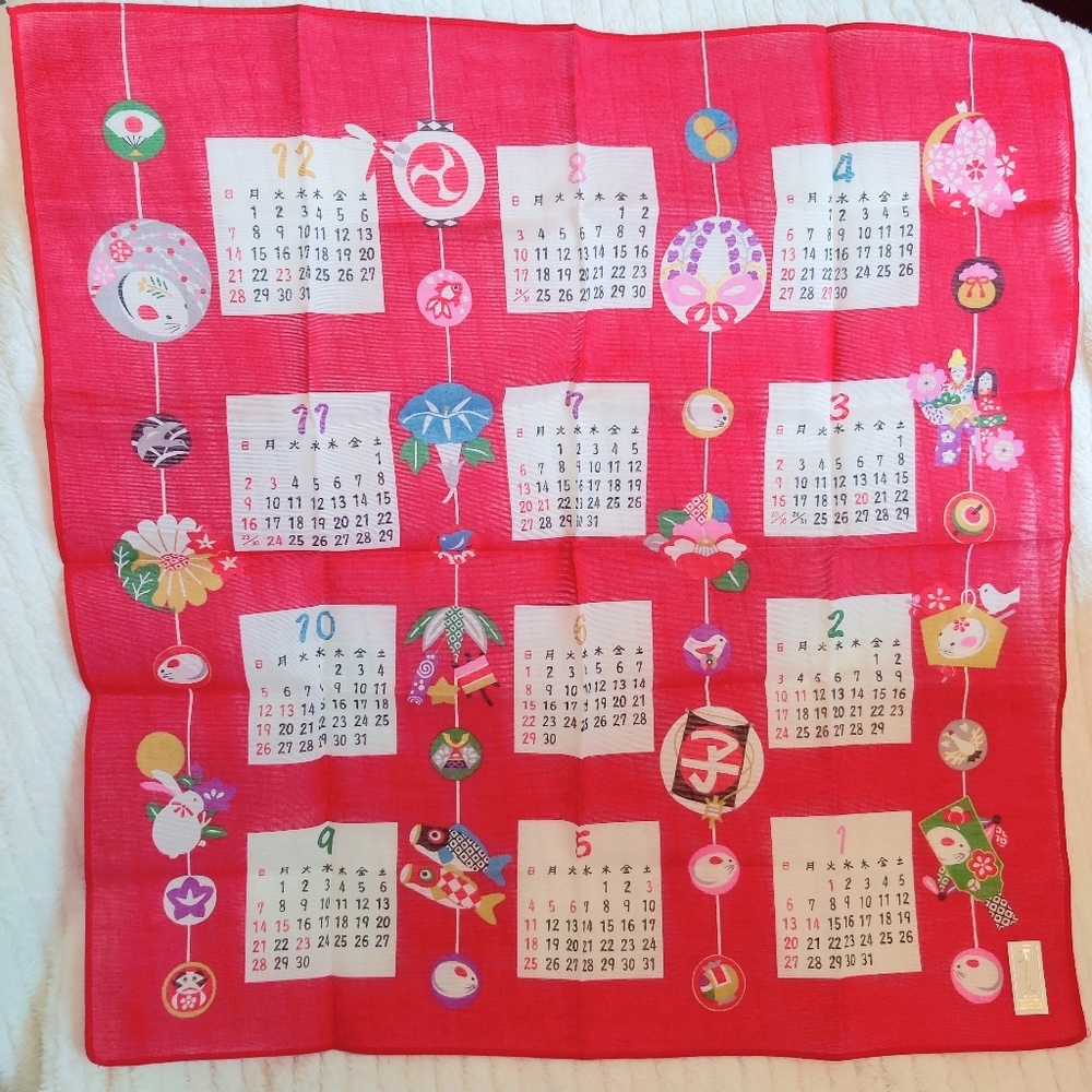 Red Handkerchief Japanese CalendarYamamoto Jin Shoten